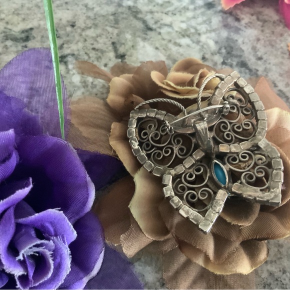 Beautiful Vintage Rare Style Turquoise Butterfly Brooch, D&E Juliana. BOOK PIECE - Picture 3 of 4